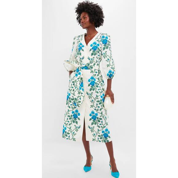 Tuckernuck Dresses & Skirts - Tuckernuck Victoria Lattice Floral Lachlan Midi Dress XS NWT